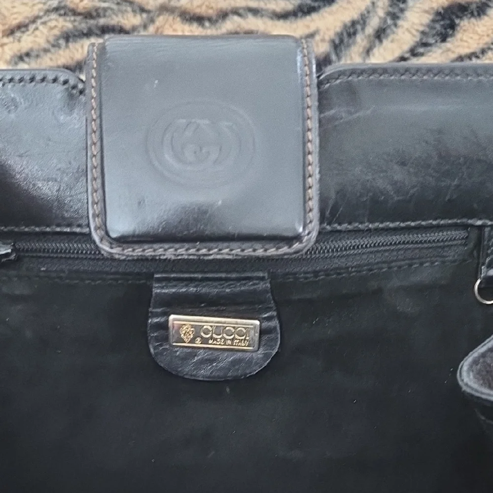 GUCCI Vintage Black GUCCI TOM FORD ERA Leather Men Authentic